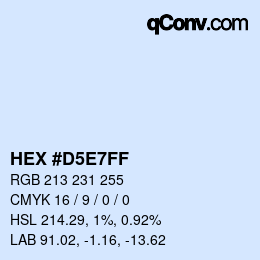 Color code: HEX #D5E7FF | qconv.com