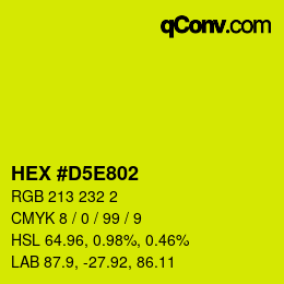 Color code: HEX #D5E802 | qconv.com