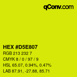 Color code: HEX #D5E807 | qconv.com