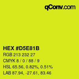 Farbcode: HEX #D5E81B | qconv.com