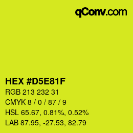 Color code: HEX #D5E81F | qconv.com