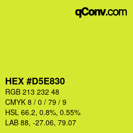 カラーコード: HEX #D5E830 | qconv.com