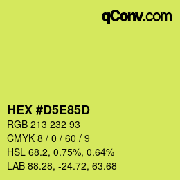 Color code: HEX #D5E85D | qconv.com