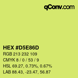 Color code: HEX #D5E86D | qconv.com