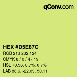Color code: HEX #D5E87C | qconv.com