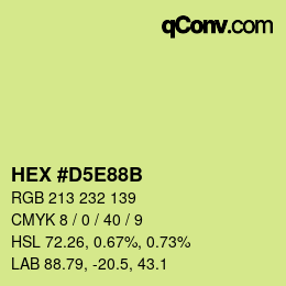 Color code: HEX #D5E88B | qconv.com