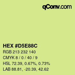 カラーコード: HEX #D5E88C | qconv.com