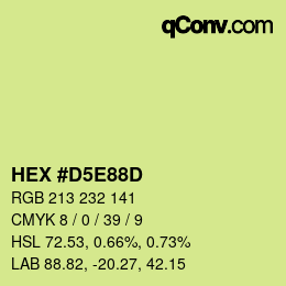 Color code: HEX #D5E88D | qconv.com