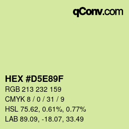 Color code: HEX #D5E89F | qconv.com