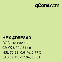Color code: HEX #D5E8A0 | qconv.com