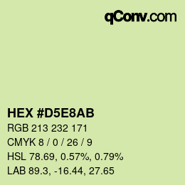 Color code: HEX #D5E8AB | qconv.com