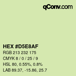 Color code: HEX #D5E8AF | qconv.com