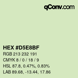 Color code: HEX #D5E8BF | qconv.com