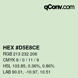 Color code: HEX #D5E8CE | qconv.com