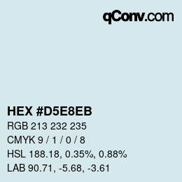 Color code: HEX #D5E8EB | qconv.com