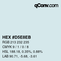 カラーコード: HEX #D5E8EB | qconv.com