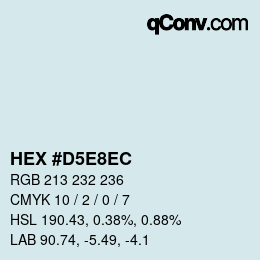 カラーコード: HEX #D5E8EC | qconv.com