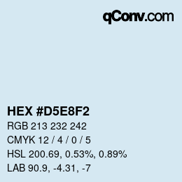 カラーコード: HEX #D5E8F2 | qconv.com