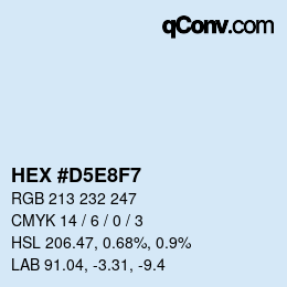 カラーコード: HEX #D5E8F7 | qconv.com