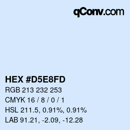 Color code: HEX #D5E8FD | qconv.com