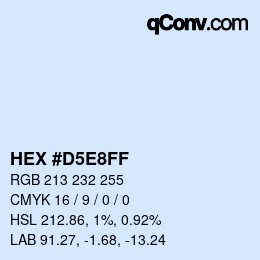 Color code: HEX #D5E8FF | qconv.com