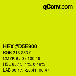Color code: HEX #D5E900 | qconv.com