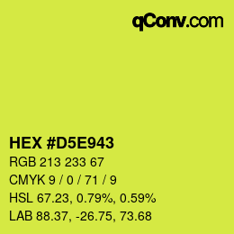 Color code: HEX #D5E943 | qconv.com
