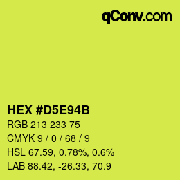 カラーコード: HEX #D5E94B | qconv.com