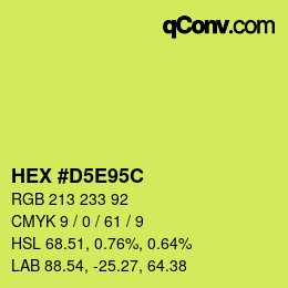 Color code: HEX #D5E95C | qconv.com