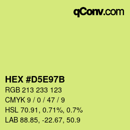 カラーコード: HEX #D5E97B | qconv.com