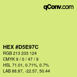 Color code: HEX #D5E97C | qconv.com