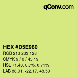 カラーコード: HEX #D5E980 | qconv.com