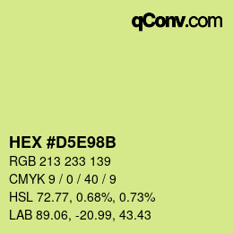 Color code: HEX #D5E98B | qconv.com