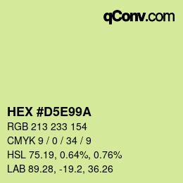 Color code: HEX #D5E99A | qconv.com