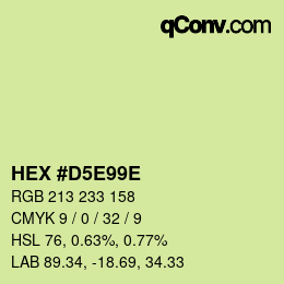 Farbcode: HEX #D5E99E | qconv.com