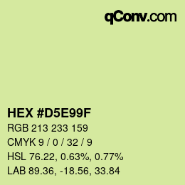 Color code: HEX #D5E99F | qconv.com