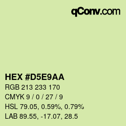 Color code: HEX #D5E9AA | qconv.com