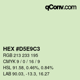 Farbcode: HEX #D5E9C3 | qconv.com