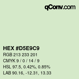 カラーコード: HEX #D5E9C9 | qconv.com