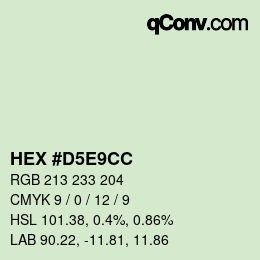 Color code: HEX #D5E9CC | qconv.com