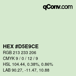 Color code: HEX #D5E9CE | qconv.com