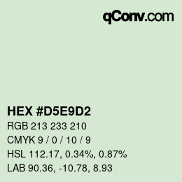 Color code: HEX #D5E9D2 | qconv.com