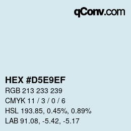 Color code: HEX #D5E9EF | qconv.com