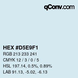カラーコード: HEX #D5E9F1 | qconv.com