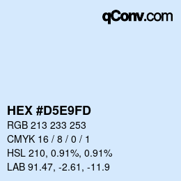 Color code: HEX #D5E9FD | qconv.com