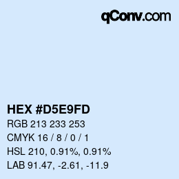 カラーコード: HEX #D5E9FD | qconv.com