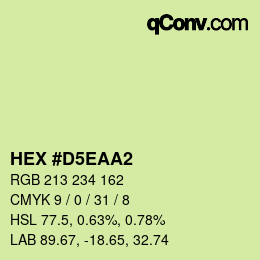 Color code: HEX #D5EAA2 | qconv.com