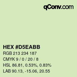 カラーコード: HEX #D5EABB | qconv.com