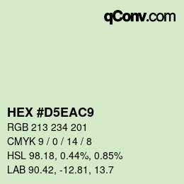 Color code: HEX #D5EAC9 | qconv.com