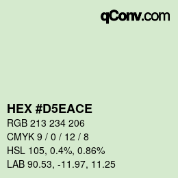 Color code: HEX #D5EACE | qconv.com